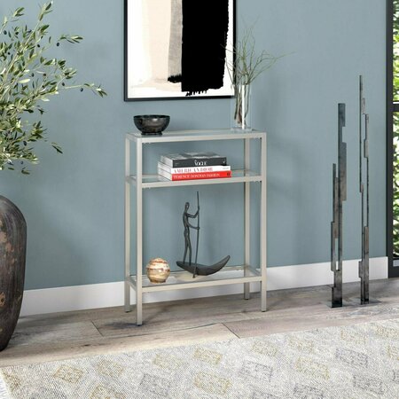 HUDSON & CANAL 22 in. Sivil Rectangular Console Table, Satin Nickel AT1560